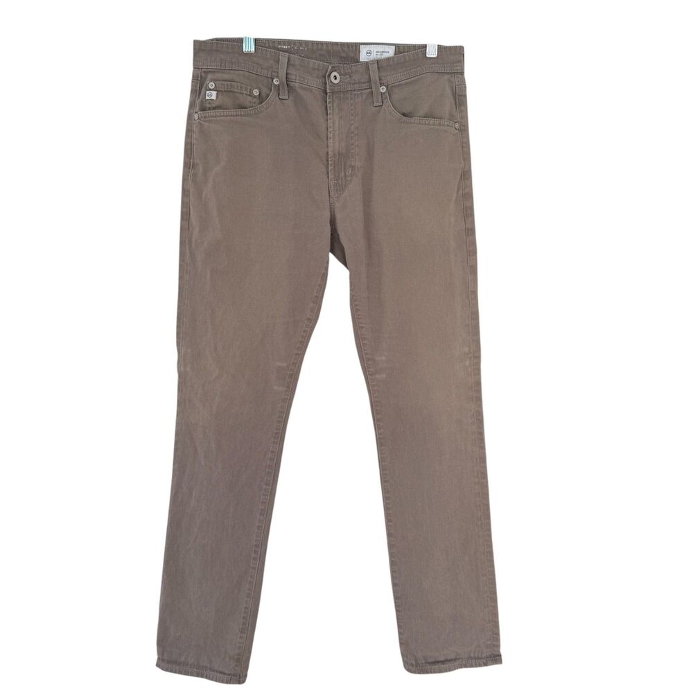 Men's AG Everett‎ Sueded Stretch Sateen Slim Straight Pants | 31x32 | Stone